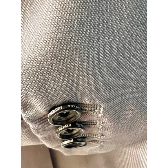 Banana Republic Womens Vintage Y2K Silk Wool Knit Gray Work Blazer Size 8 - Picture 8 of 10